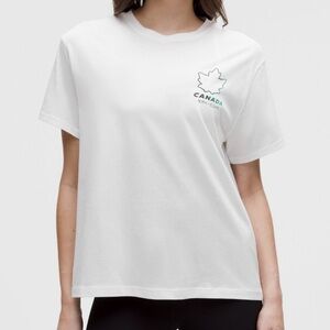 NWT Lululemon Team Canada Women’s Cotton Jersey T-Shirt *COC Logo
White